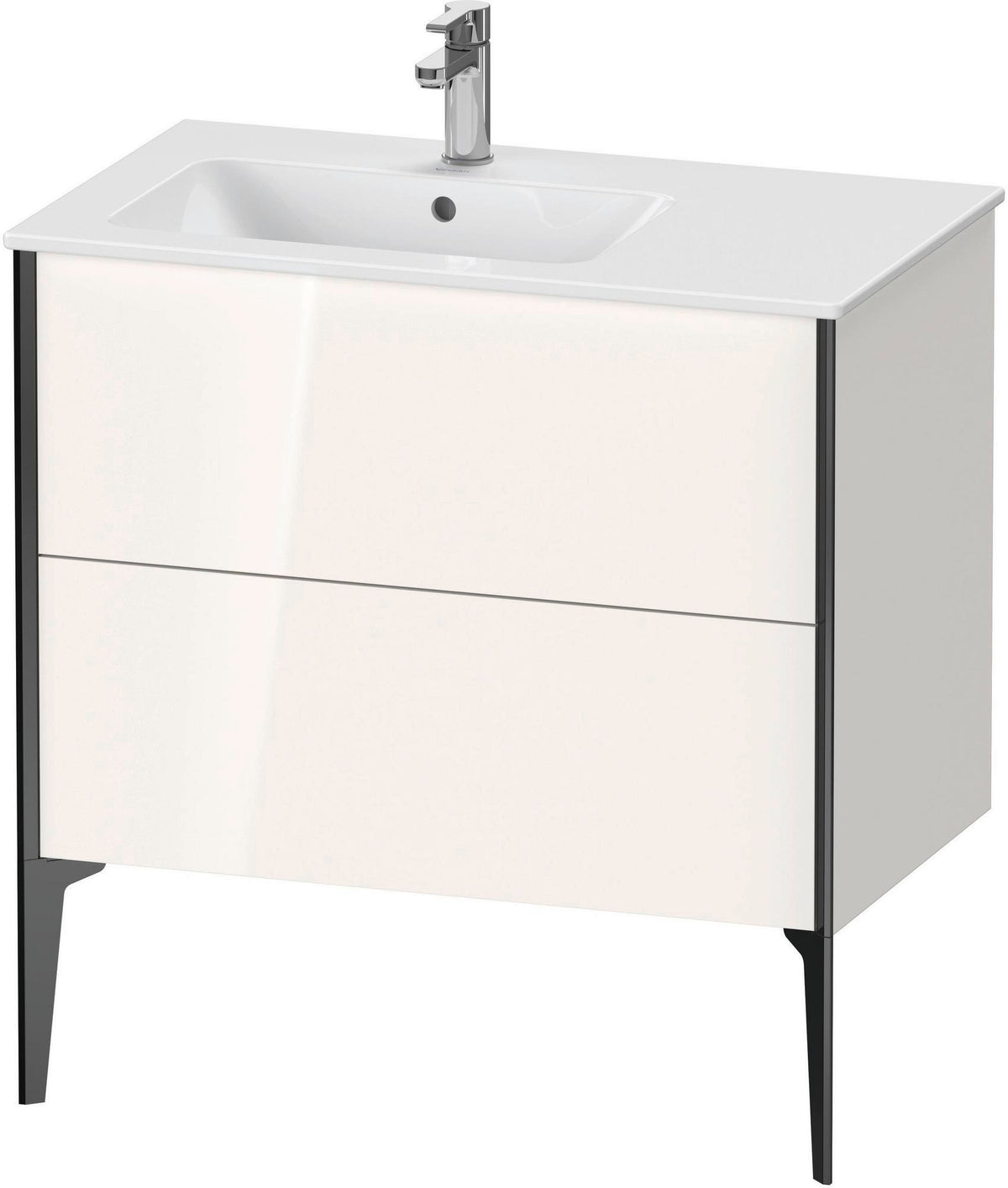 Duravit XViu Waschtischunterbau bodenstehend 810 mm mit 2 Auszügen, weiß matt, Tip-On Technik