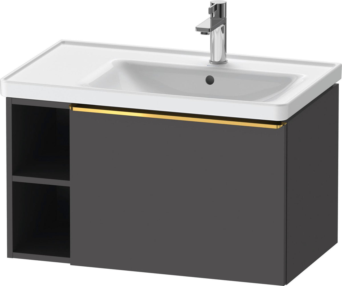 DURAVIT D-Neo Waschtischunterbau 784 mm wandhängend mit 1 Auszug und 2 offenen Fächern in Betongrau Matt