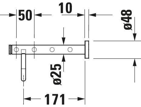 DURAVIT D-Code Handtuchablage 650 mm Chrom mit 4 Stangen & Handtuchhalter