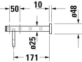 DURAVIT D-Code Handtuchablage 650 mm Chrom mit 4 Stangen & Handtuchhalter