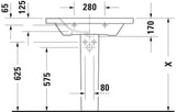 DURAVIT DuraStyle Möbelwaschtisch 800 mm mit Überlauf und 1 Hahnloch, weiß