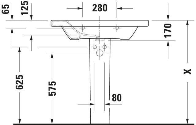 DURAVIT DuraStyle Möbelwaschtisch 800 mm mit WonderGliss, Überlauf und 1 Hahnloch in Weiß