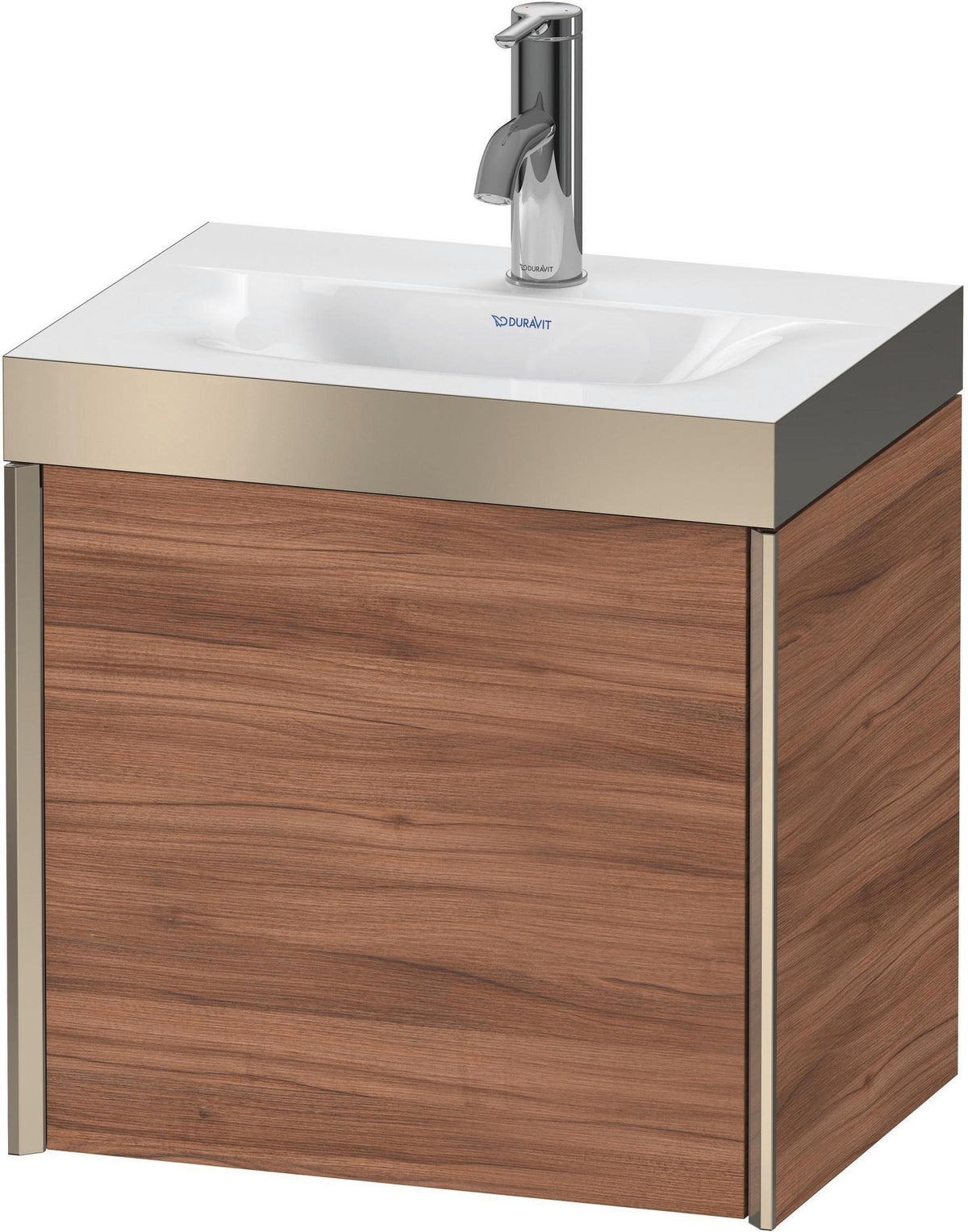 Duravit XViu c-bonded Waschtischunterbauset 460 mm, 1 Tür, champagner matt / amerikanischer Nussbaum