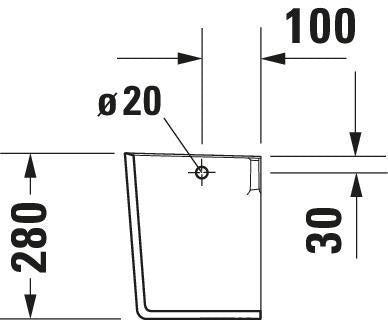 DURAVIT Halbsäule ME by Starck aus Sanitärkeramik, weiß, 280x165x280 mm, für 071945