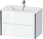weiß hochglanz / Mitteldichte Faserplatte (MDF) / 2Schubk.,schwarz matt/weiß