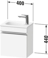 DURAVIT Sivida Waschtischunterbau 400x440x295mm, 1 Tür rechts, Chrom/Graphit Matt