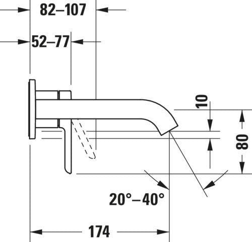 DURAVIT C.1 Einhebel-Waschtischmischer Unterputz 174 mm Schwarz Matt ohne Zugstange