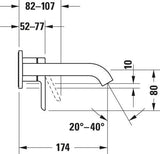 DURAVIT C.1 Einhebel-Waschtischmischer Unterputz 174 mm Schwarz Matt ohne Zugstange