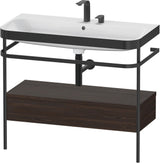 Duravit Happy D.2 c-bonded Waschtischset mit Metallkonsole, Nussbaum gebürstet, 975 mm