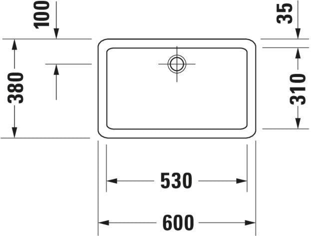 Duravit Vero Aufsatzbecken 600 mm weiß geschliffen ohne Überlauf ohne Hahnloch