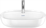 DURAVIT Aufsatzbecken Luv 600 mm weiß mit Hahnlochbank und Halbsäule, ohne Überlauf