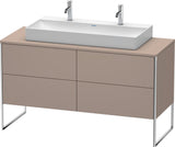 Duravit XSquare Waschtischunterbau 1400 mm betongrau matt mit 4 Auszügen und Tip-On-Technik