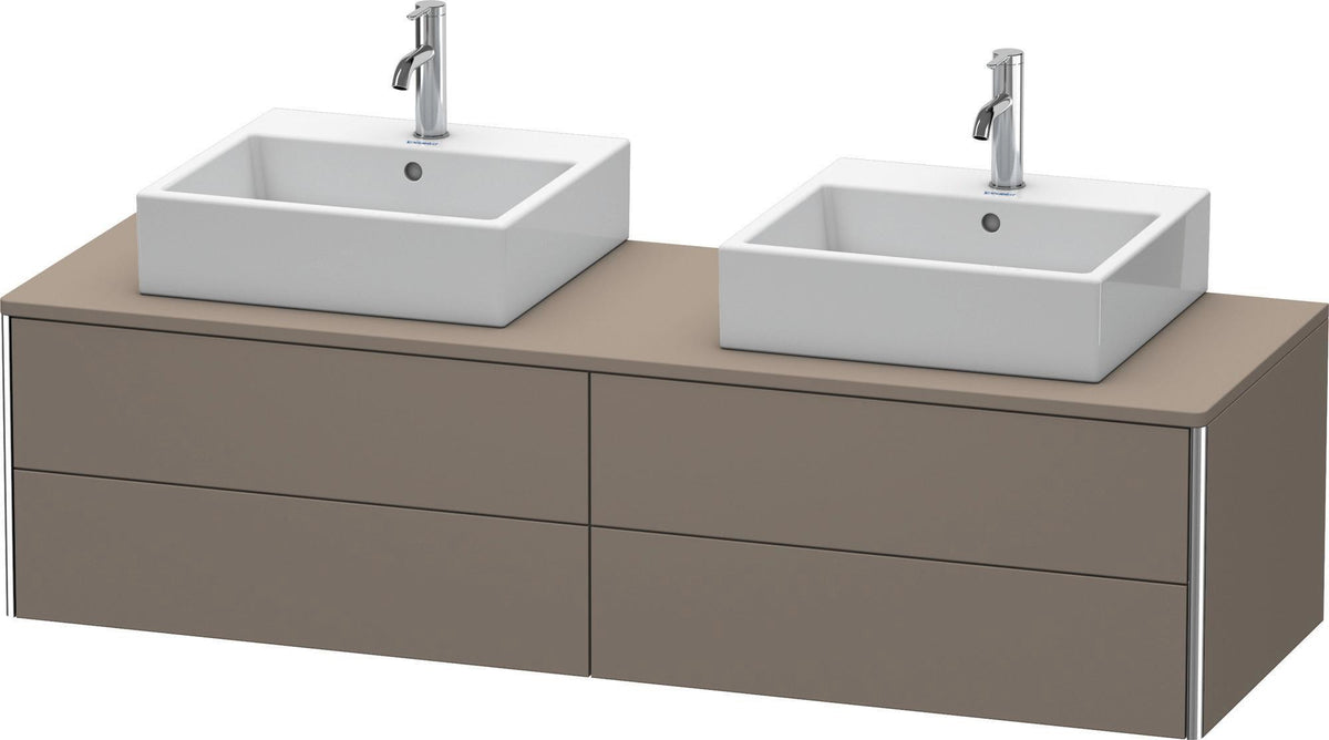 Duravit XSquare Waschtischunterbau 1600 mm betongrau matt, 4 Schubkästen, wandhängend