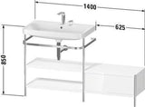 Duravit Happy D.2 Plus Waschtischunterbau 1400x490mm mit Metallkonsole supermatt