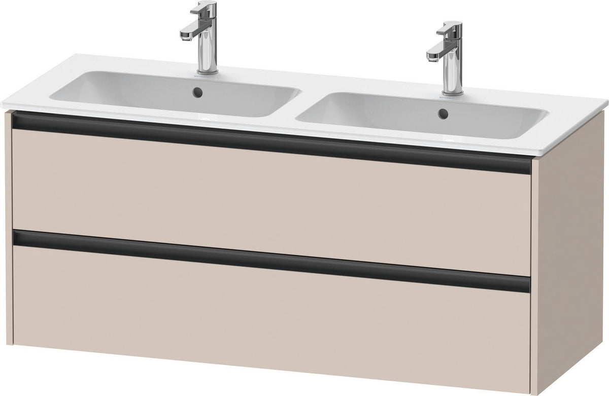DURAVIT Ketho.2 Waschtischunterbau 1280 mm betongrau matt mit 2 Schubkästen und Soft-Close