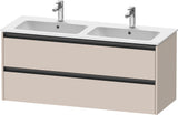 DURAVIT Ketho.2 Waschtischunterbau 1280 mm betongrau matt mit 2 Schubkästen und Soft-Close