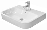 Aufsatzbecken Happy D.2 Plus 600 mm von DURAVIT – mit Überlauf, Hahnlochbank und geschliffener Oberfläche