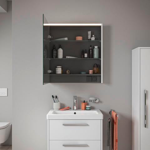 DURAVIT D-Code Spiegelschrank 650 mm, LED-Beleuchtung, Anschlag links, weiß