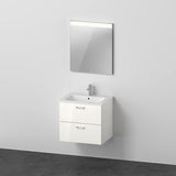 DURAVIT XBase Möbel-Set 630 mm mit Waschtisch, Unterbau, 2 Schubladen & Spiegel – Weiß Glänzend