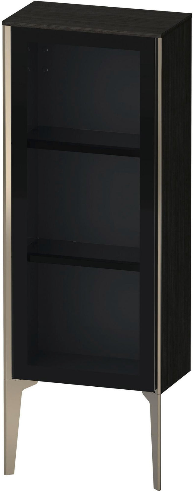 DURAVIT XViu Halbhochschrank mit Glastür 890 mm, Eiche Schwarz Korpus, champagner matt Front