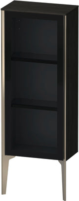 Duravit XViu Halbhochschrank mit Glastür 890 mm, Eiche Schwarz & Champagner Matt
