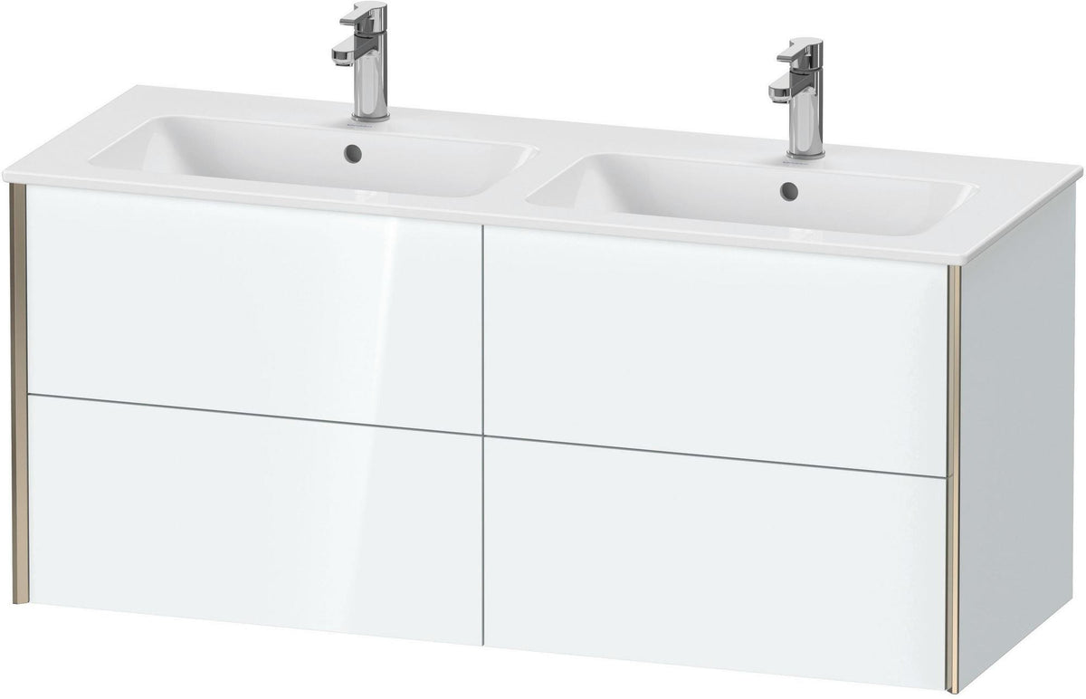Duravit XViu Waschtischunterbau wandhängend 1280 mm, 4 Schubkästen, champagner matt/weiß matt