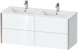 Duravit XViu Waschtischunterbau wandhängend 1280 mm, 4 Schubkästen, champagner matt/weiß matt