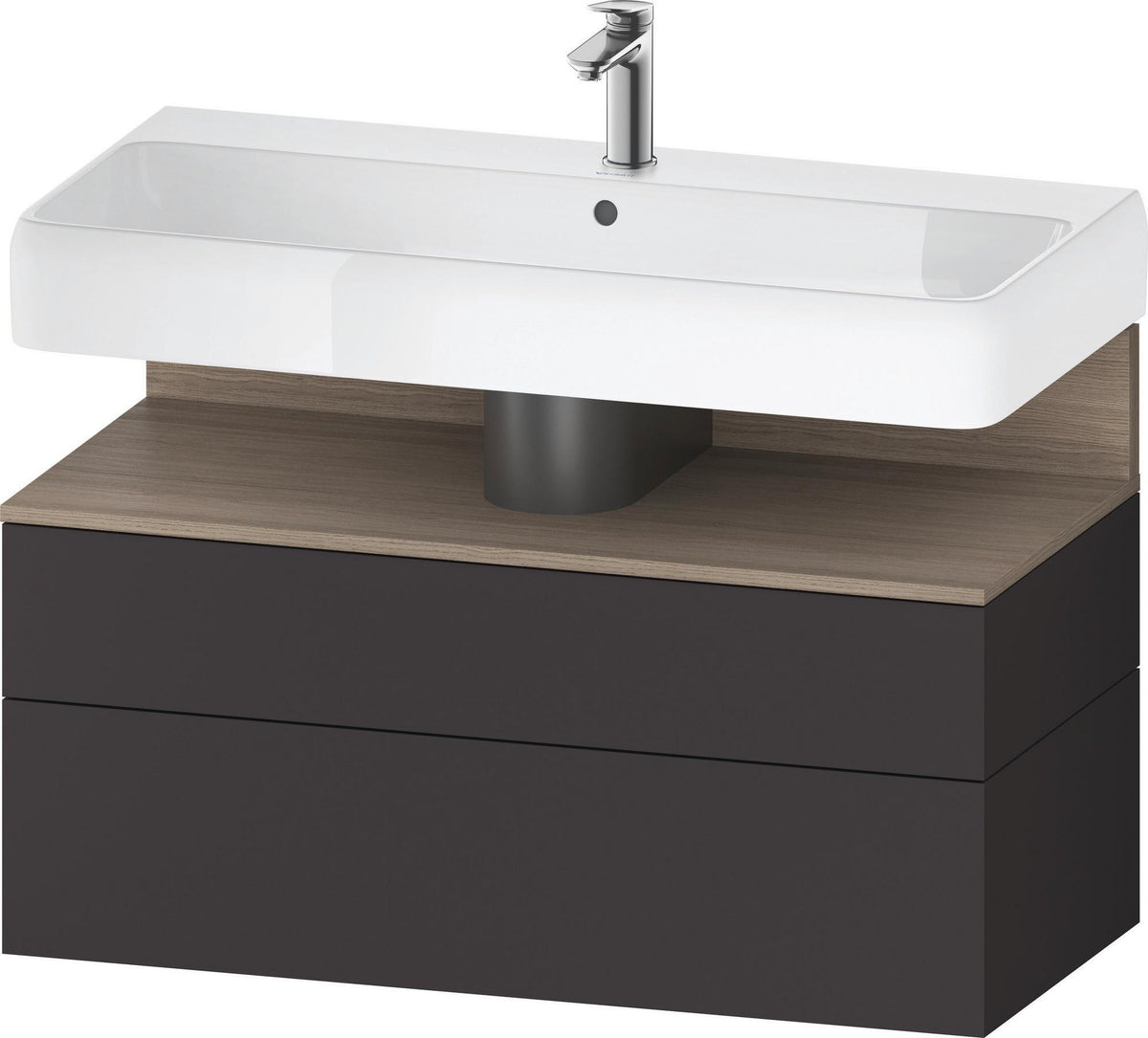 Duravit Qatego Waschtischunterbau 990 mm Eiche Terra Matt mit Tip-On Technik