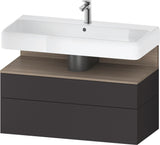Duravit Qatego Waschtischunterbau 990 mm Eiche Terra Matt mit Tip-On Technik