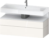 Duravit Qatego Waschtischunterbau 1190 mm – Weiß Matt mit Eiche Schwarz Nische, 1 Auszug, LED