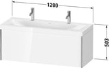Duravit Möbelwaschtischset XViu 1200x480mm mit Unterbau, 1 Auszug, Nussbaum Mitte