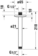 DURAVIT Brausearm L 200mm Deckenmontage Rosette rund Gold Poliert
