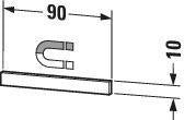 DURAVIT Magnetleiste Edelstahl 90 mm – Universal Badmöbel-Zubehör