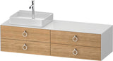 DURAVIT White Tulip Konsolenwaschtischunterbau 1600 mm, 4 Schubkästen, Weiß Seidenmatt, Philippe Starck