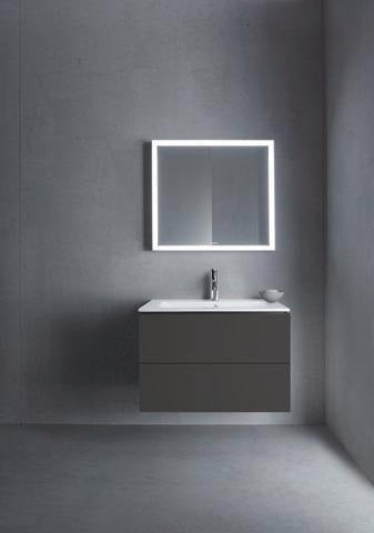 Duravit L-Cube Waschtischunterbau 820 mm taupe matt mit 2 Schubkästen und Tip-On-Technik