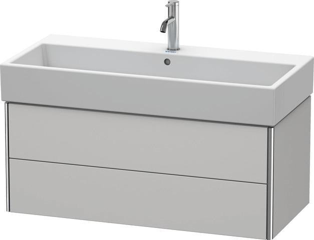 DURAVIT XSquare Waschtischunterbau 984 mm mit 2 Schubkästen, Seitenteile s-matt, Eiche-Ausführung