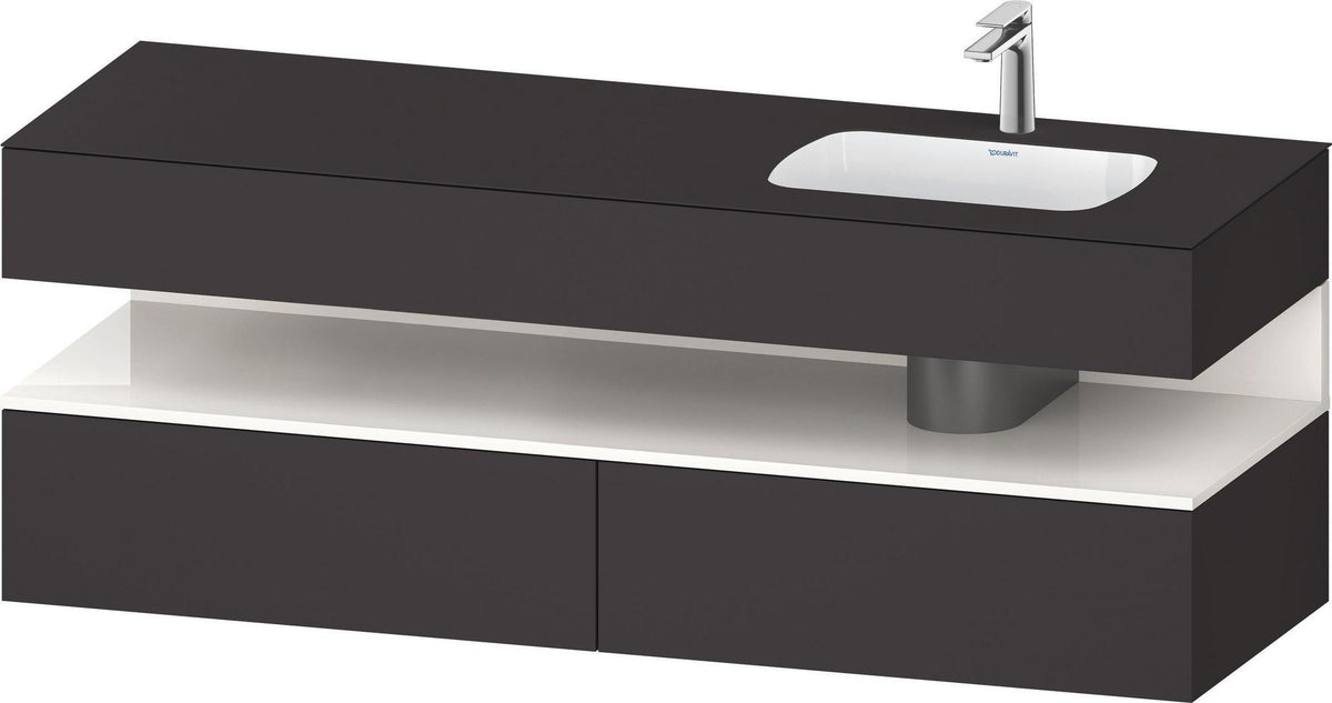 DURAVIT Qatego Einbauwaschtisch mit Konsolenwaschtischunterbau 1600 mm Weiß Matt