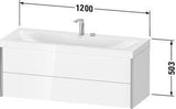 DURAVIT XViu c-bonded Waschtischunterbauset 1200 mm, 2 Schubkästen, schwarz matt / dolomiti grey