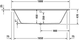 Duravit D-Code 2.0 Whirlwanne 1600x700mm Einbau mit Jet-Project, Weiß