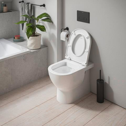 DURAVIT D-Code WC-Sitz mit Absenkautomatik, Weiß, Duroplast, Edelstahl-Scharniere