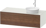 DURAVIT White Tulip Waschtischunterbau 1300 mm wandhängend, 2 Schubkästen, Becken rechts, Nordic Weiß seidenmatt