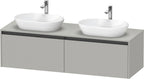 betongrau matt / 2 Auszüge / links und rechts