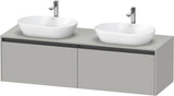 DURAVIT Ketho.2 Waschtischunterbau 1600 mm betongrau matt mit 2 Auszügen