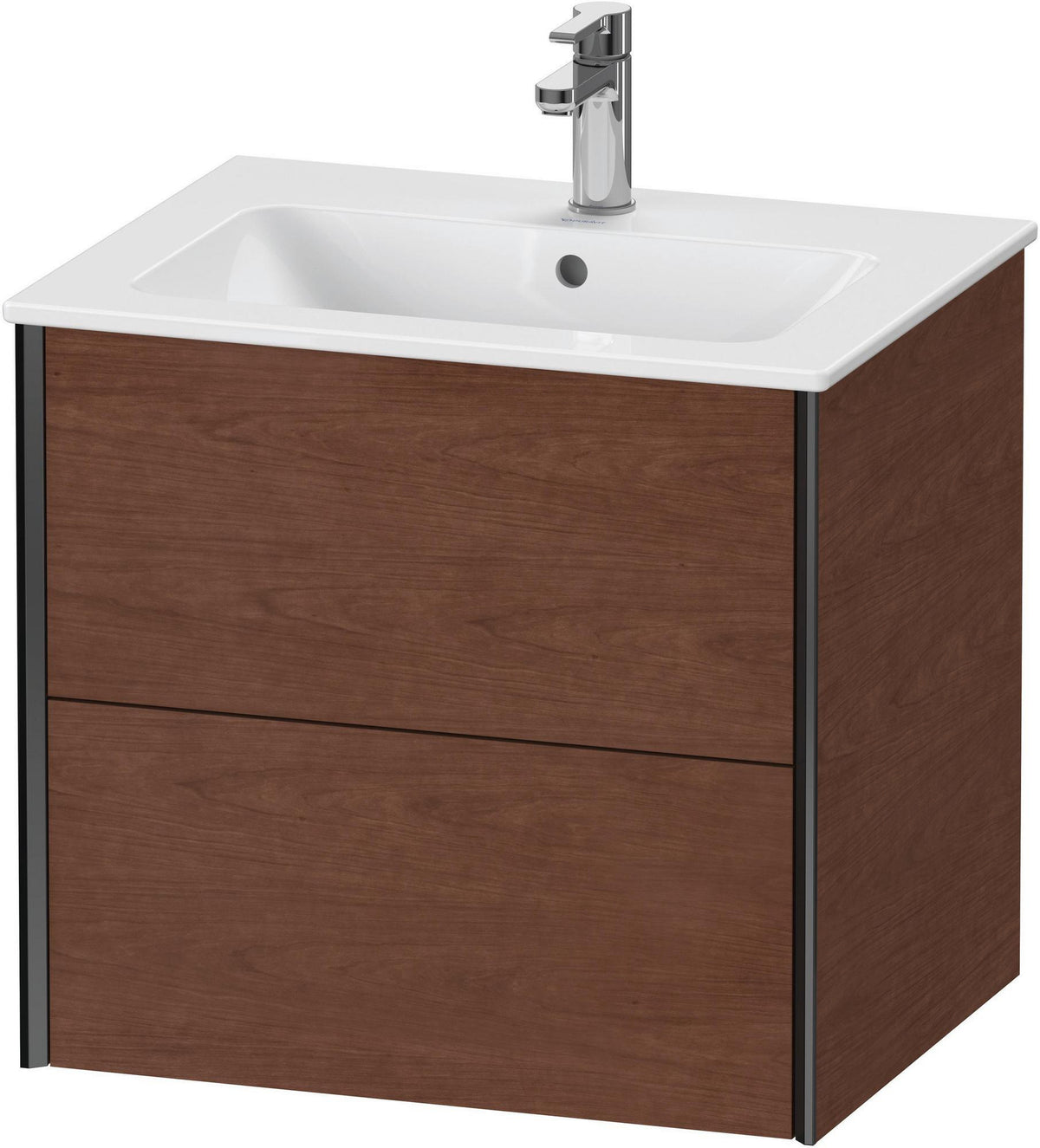 DURAVIT XViu Waschtischunterbau wandhängend 610 mm, 2 Schubkästen, weiß matt – ohne Griff, mit Tip-On-Technik
