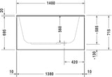 DURAVIT DuraStyle Rechteck-Badewanne 1400x800mm weiß Acryl Einbauwanne