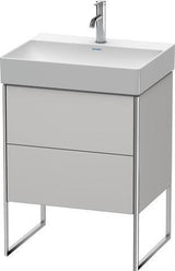 Duravit XSQUARE Waschtischunterbau 584x731x460 mm mit integriertem Fußgestell, 2 Auszüge, s-matt/Eiche