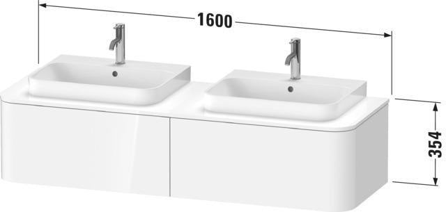 Duravit Konsolenunterschrank Happy D.2 Plus 1600 mm taupe supermatt mit Tip-On-Technik