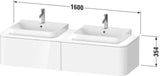 Duravit Konsolenunterschrank Happy D.2 Plus 1600 mm taupe supermatt mit Tip-On-Technik
