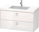 DURAVIT Brioso c-bonded Waschtischset 1000 mm mit Vero Air Waschtisch, 2 Schubkästen, Betongrau Matt
