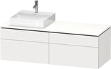 Duravit L-Cube Waschtischunterbau 1420 mm taupe supermatt links – wandhängend mit Tip-On